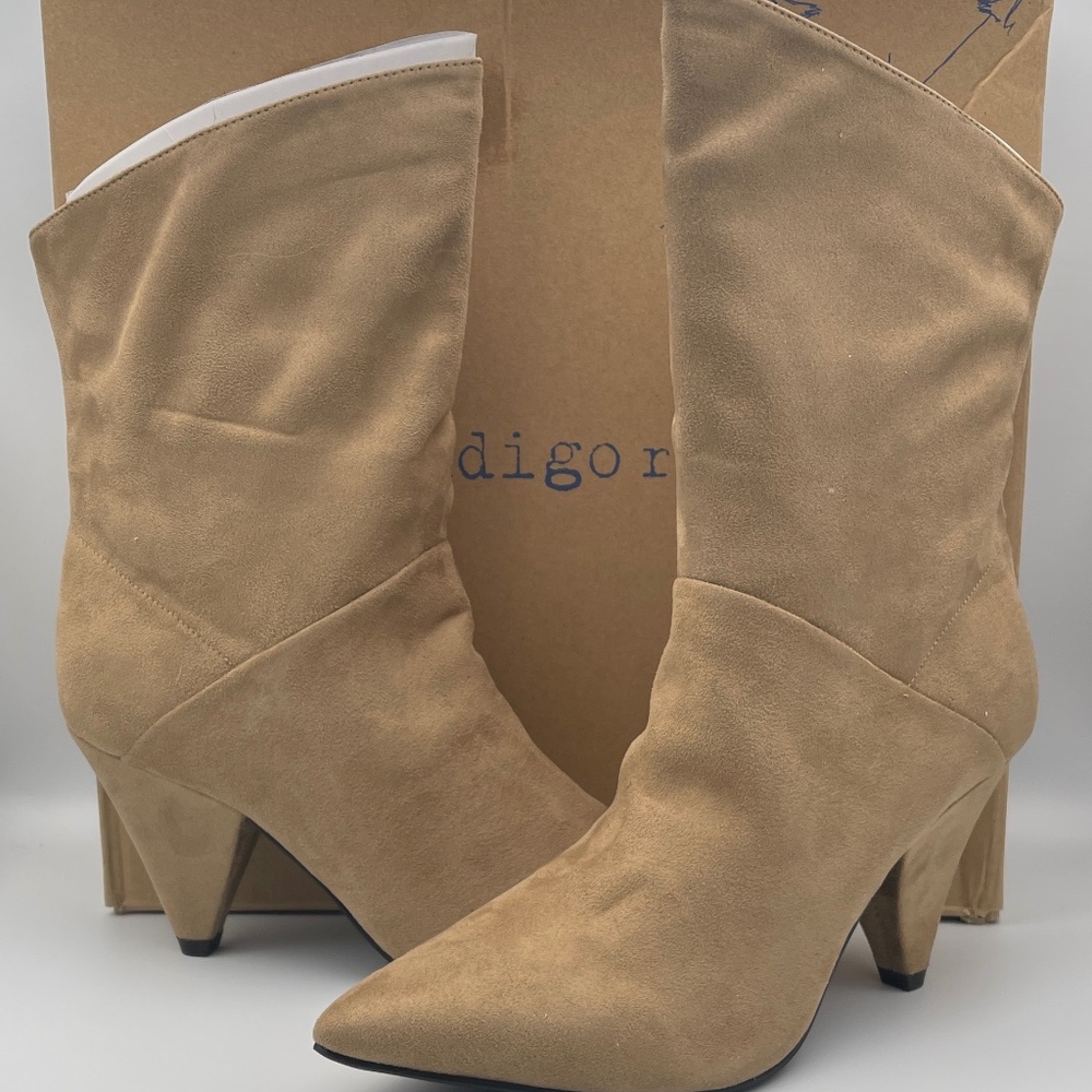 indigo rd. Women's Shoe Gerald Boot Pump Heel Natural Fabric Size 9.5 M US